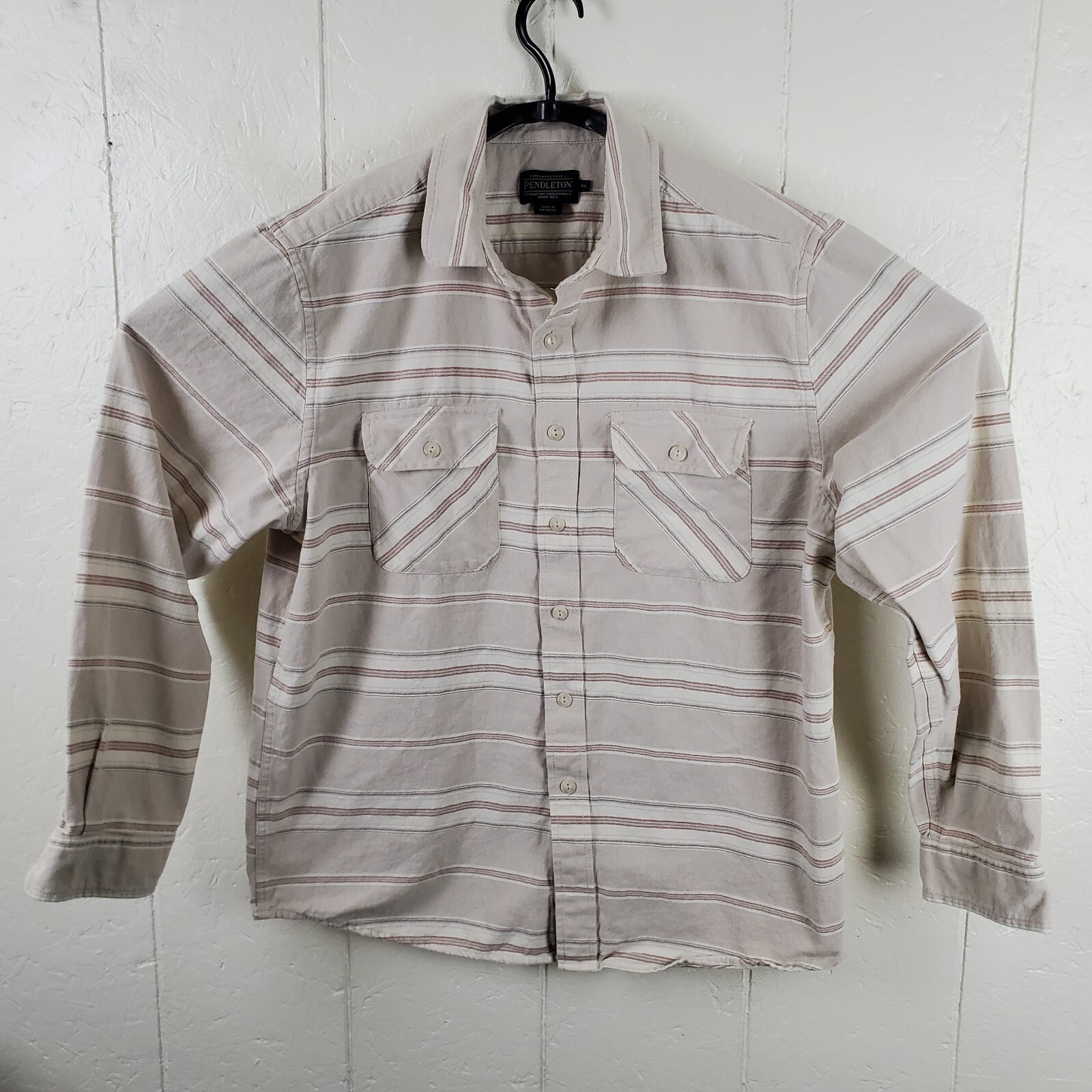 Pendleton Button Up Shirt Mens Extra Large Beige … - image 1
