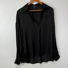 Grade & Gather Blouse Women Medium V Neck Long Sleeve Shirt Lightweight Core No
