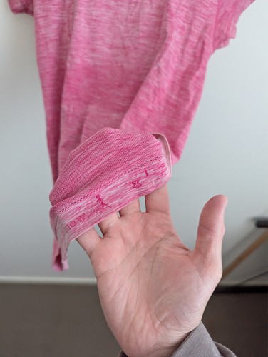Lululemon T-Shirt Womens Size 8 Pink Short Sleeve Polyester Blend Stretch Fabric - Picture 6 of 10