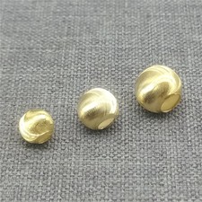 10 pièces perles rondes oeil de chat plaqué or sur argent sterling 925 5 mm 6 mm