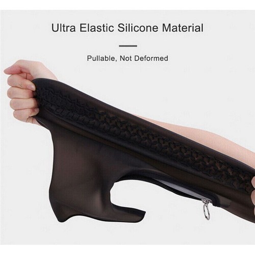 Shoe Boot Cover Protector with Zip Anti Slip Silicone Overshoes Rain Waterproof - Picture 13 of 22