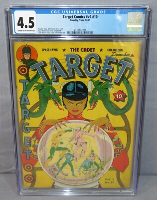 TARGET COMICS v2 #10 (Awesome Golden Age Cover) CGC 4.5 VG+