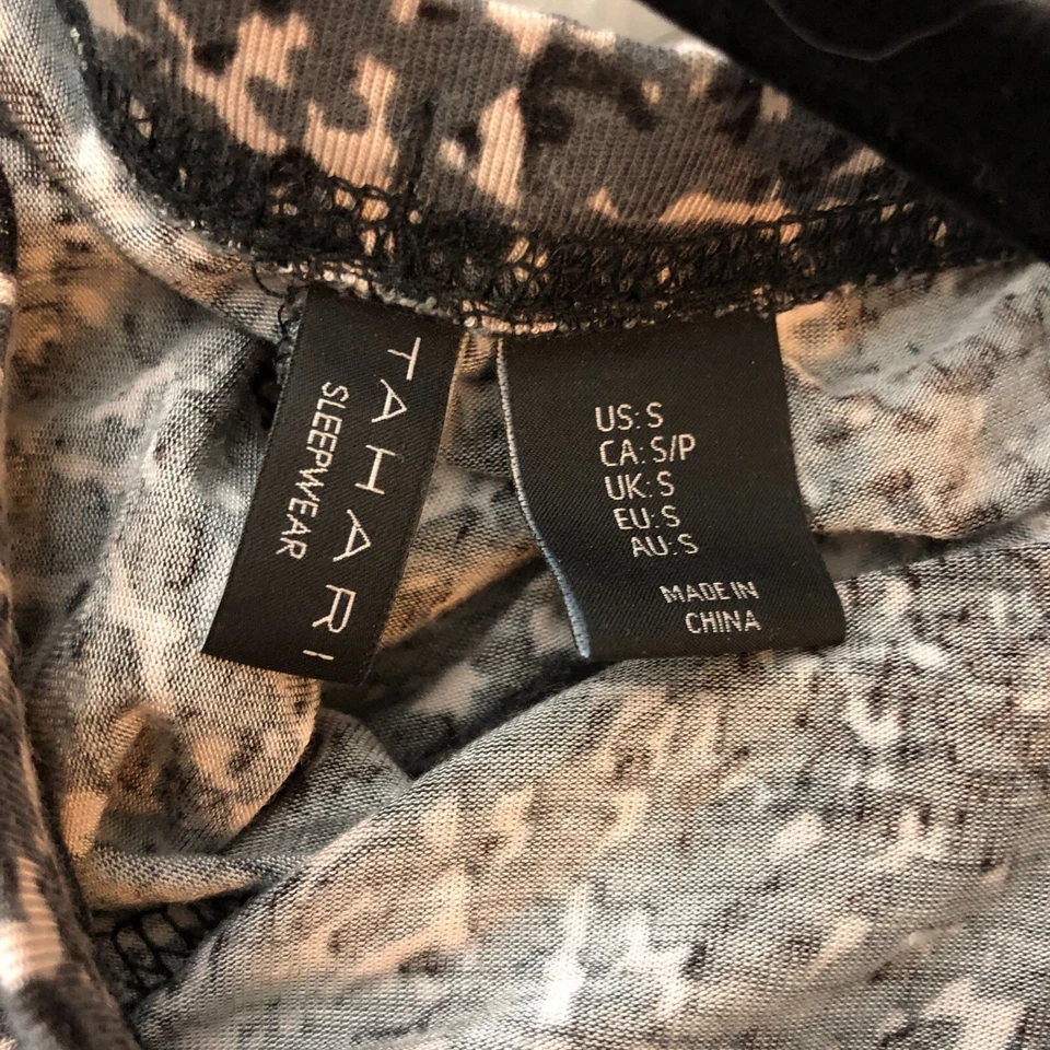 Tahari Ropa de Dormir Mujer Pantalones Cortos Pull On Salón Cordón Negro Marrón S Foto 3 de 3