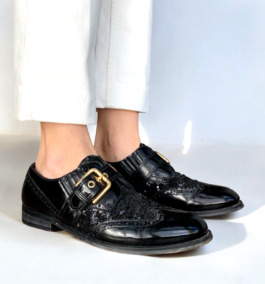 Dolce & Gabbana Black Leather Oxfords with Buckle Dolce & Gabbana Black Leather Monk Strap Derby Formal Men main image 3