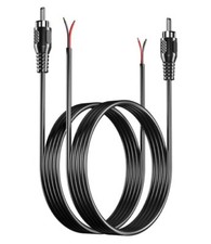 2 Pack 6.6' Bare Wire Cables to RCA Plugs Adapter for Speakers Amplifier