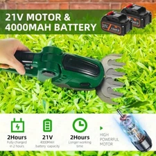 21V  Trimmer Hedge Trimmer-Electric Grass Shears Handheld Grass Clippers