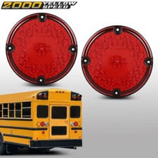 7 Round Red 47-led Tail Light Fit For School Bus Transit Vehicles Refuse Hauler