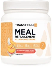 TransformHQ Meal Replacement Shake Powder 7 Servings (Peach Milkshake Flavored)
