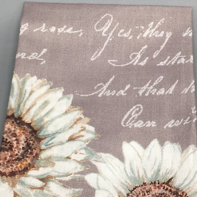 x6 Nicole Miller White Sunflower Script Fall Napkin Set Aqua  x6 Nicole Miller White Sunflower Script Fall Napkin Set Aqua Gray 18x18\