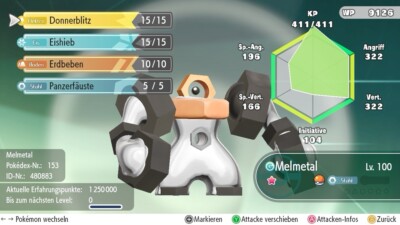  Pokémon Lets Go Pikachu Melmetal Shiny IV6 deutsch - Nur Lets Go Tausch 
