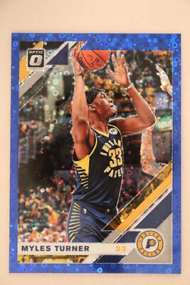 2020 Optics Fast Break Basketball Blue Holo Prizm Myles Turner Pacers #9/50