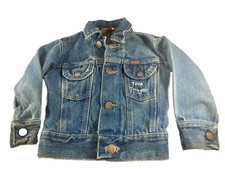 VTG Rustler Denim Trucker Jacket Boys Youth Small Scarlet World Tour  94 Jean