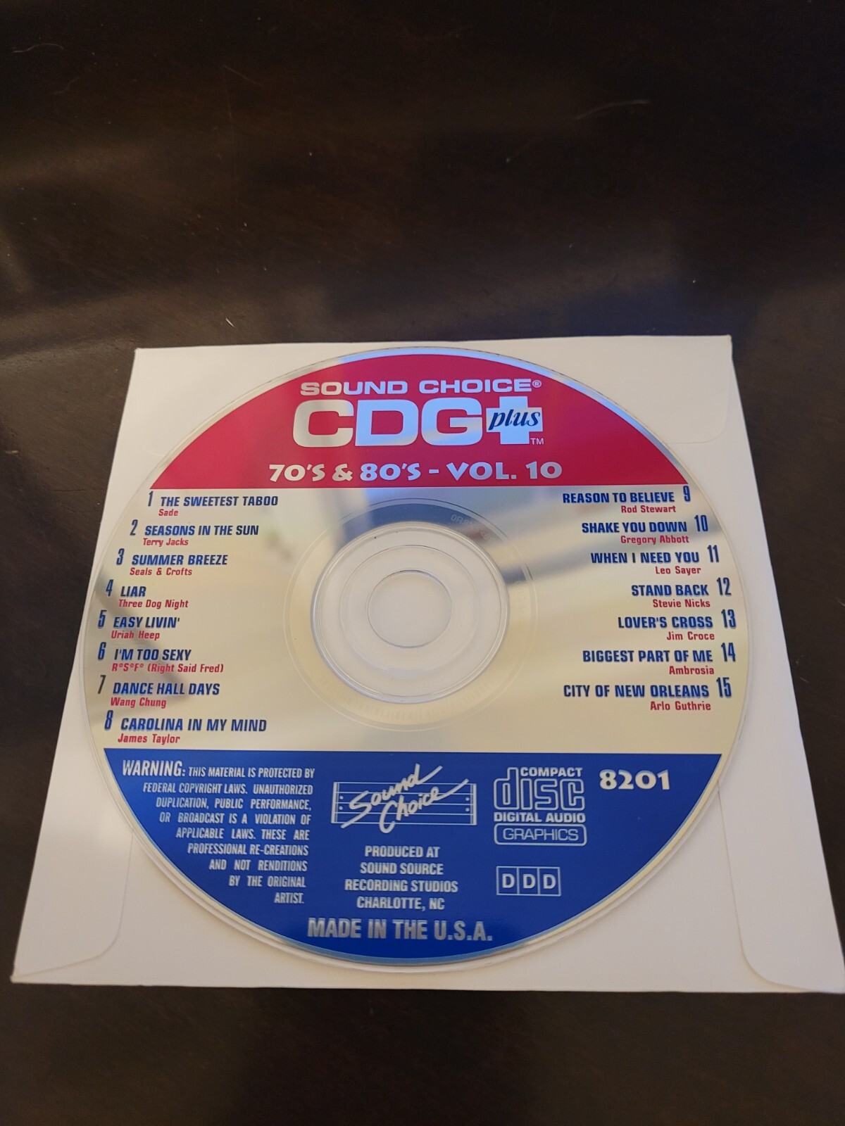 sc8201 70's 80's SOUND CHOICE KARAOKE CDG HARD TO FIND eBay