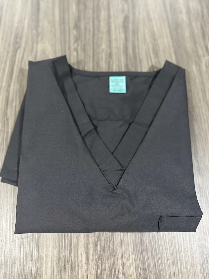 Scrub Fashion Seal Healthcare negro manga corta cuello en V talla XS. Pack de 3 Foto 4 de 4