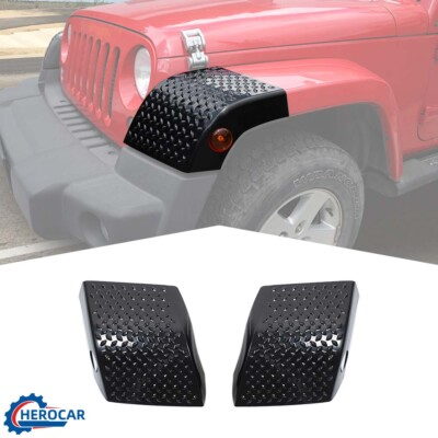 #ad Front Wheel Eyebrow Lamp Cover Trim Armor Black For Jeep Wrangler JK 2007 2017 $69.99