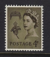 GUERNSEY SG10 4d Olive-sepia - NO WATERMARK ~ Unmounted Mint.