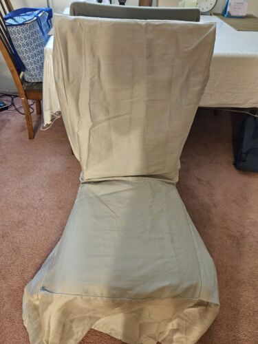 Housse de chaise longue de salle à manger en coton canard gris - bien sûr adaptée - Photo 1/2
