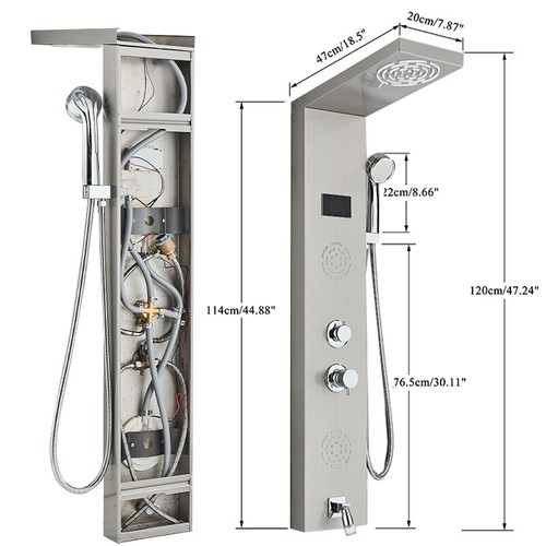 Edelstahl Duschpaneel Duschset Regendusche Massage Duscharmatur Kopf Duschsäule - Bild 112 von 213