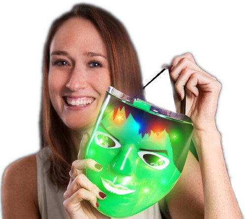 Hulking Superhero Green Light Up Mask - 第 1/1 張圖片