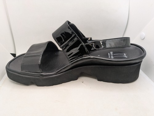 Thierry Rabotin Barton EU 41 US 10.5 black patent cross-over platform sandal - Bild 2 von 10
