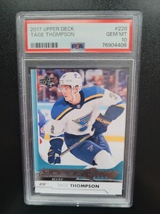 2017-18 UPPER DECK TAGE THOMPSON YOUNG GUNS PSA 10 #228