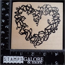 CC Rubber Stamps XL DISTRESSED HEART WREATH LOVE VALENTINES 1683