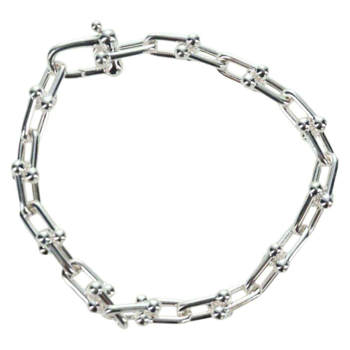 TIFFANY&Co. Hardware Small Link Bracelet Ag925 Silver Auth