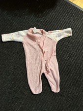 80s-90s Vintage Terry cloth Triplets Button Up Pink Sleeper