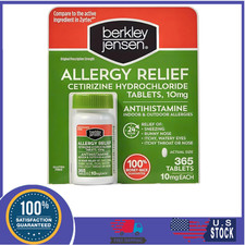 Berkley Jensen 24Hr Allergy Relief, 10mg Cetirizine, 365 Ct, Fast Relief
