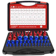 SNSMBNSR 57Pcs Thread Checker, Nut and Bolt Thread Checker 33 Standard and 24...