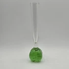 VINTAGE Mid Century Murano Style Hand Blown Art Glass Bubble Bud Vase 7"