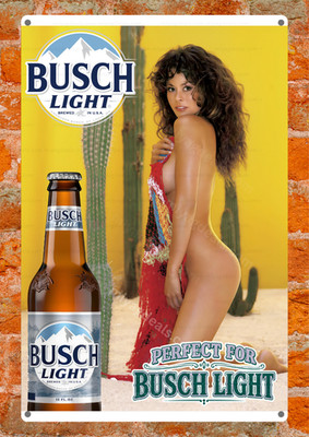Perfect For BLight Beer Brooke Burke Metal Sign  Man cave Bar Wall Decor Read De
