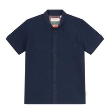Sealskinz Stokesby SS Button Through Jacquard Polo Shirt Navy