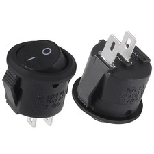 1x Round Rocker Power Switch 6A 250V 2 Pin 2 Position ON OFF Boat Toggle Switch