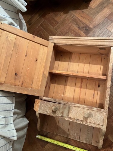 vintage shabby chic wooden bathroom cabinet - Picture 3 of 4