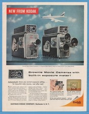 1959 Kodak Brownie Turret home movie camera vintage photo print Rochester NY ad