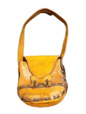 Borsa a tracolla in pelle fatta a mano stile tribale rustico festival rinascimento