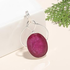 Natural Ruby Gemstone Handmade 925 Sterling Silver Jewelry Pendant