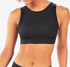 Fabletics Trinity High Impact support Sports Bra Medium, Black wi/Triple Packets