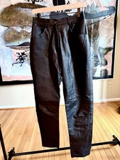 WOMEN'S BLACK GENUINE LEATHER PANTS
