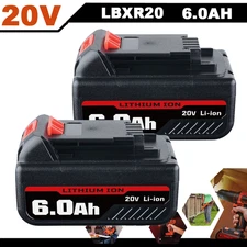 2 Pack 6.0AH 20V MAX For Black & Decker 20Volt Lithium Battery LBXR20 LB2X4020