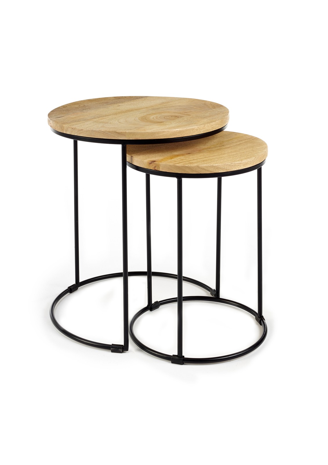 Metal Round Nest Of two 2 Tables Side Lamp
