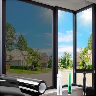 One Way Privacy Window Film with Tool Window Tint for Home Heat Control Sun