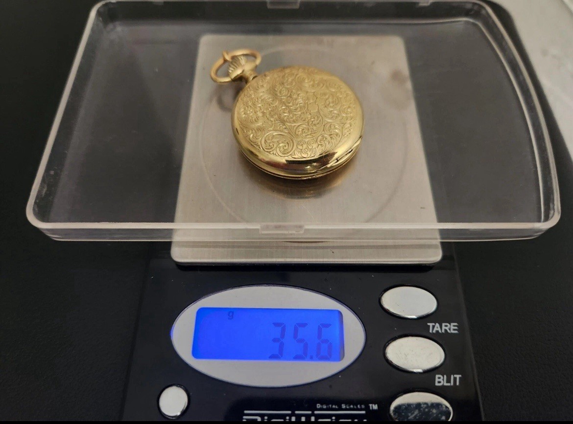 PEDRE Antique Pocket Watch Gold Filled 35.6 Grams 17 Jewels 252