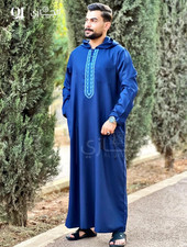 Aljazi Moroccan Thobe for Men with hat, High Quality, Modern FAST SHIPPING