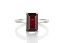 Natural Red Garnet Ring 925 Sterling Silver Handmade Ring Wedding Gift Ring