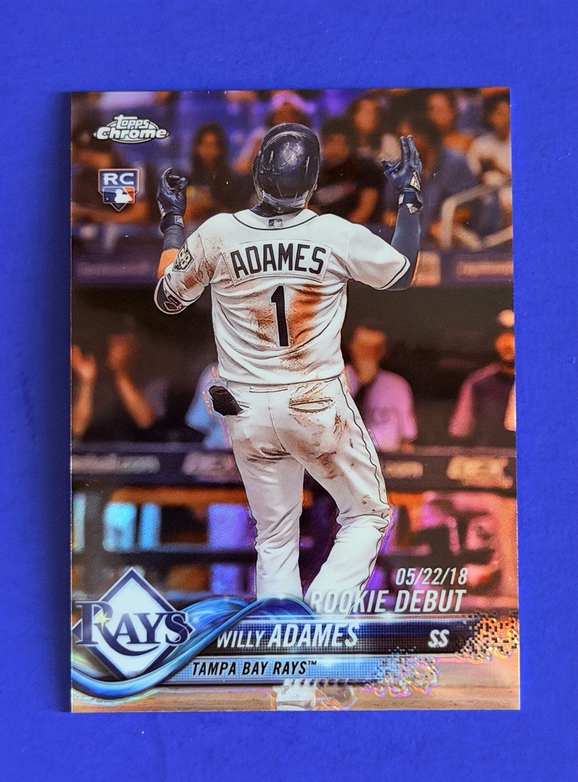 2018 Topps Chrome Update Willy Adames Refractor Rookie Debut Card HMT100; #d/250