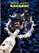 VINTAGE 1996 BACARDI SUPERIOR RUM BAR DECOR PRINT AD