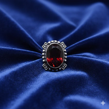 Natural Red Garnet Handmade Ring Size 8 - Solid 925 Sterling Silver Boho Jewelry