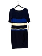 Lauren Ralph Lauren Dress Pullover Size 14 Black Blue White New Square Neckline